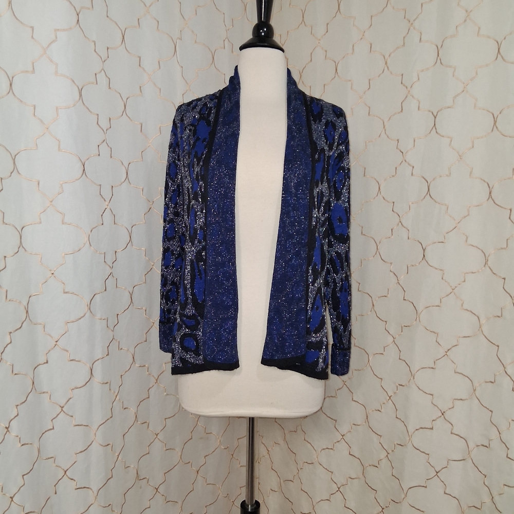 Ruby Rd. Blue and Black Cardigan - Picture 2 of 9
